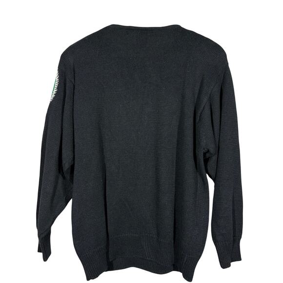 Vintage IB Diffusion Beaded Christmas Sweater Knit Long Sleeve Holiday Black - M - Picture 2 of 9